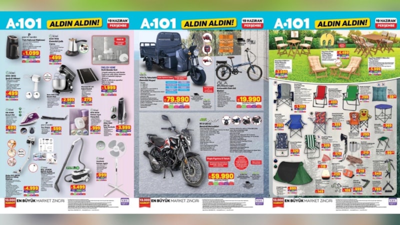 A101 hem motosiklet, hem elektrikli bisiklet satıyor! İşte fiyatları: A101 19 Haziran Aktüel
