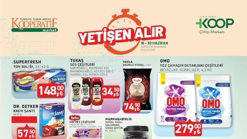 Tarım Kredi'de 16-30 Haziran kampanyası: Yetişen alır! Toz deterjan, yumuşatıcı, saç boyaları...