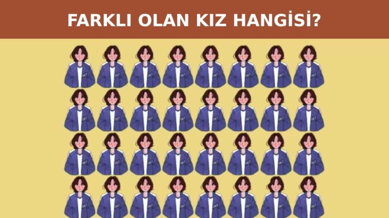 Dikkat testi: 9 saniyede farklı olan kızı bul, zekanı kanıtla!