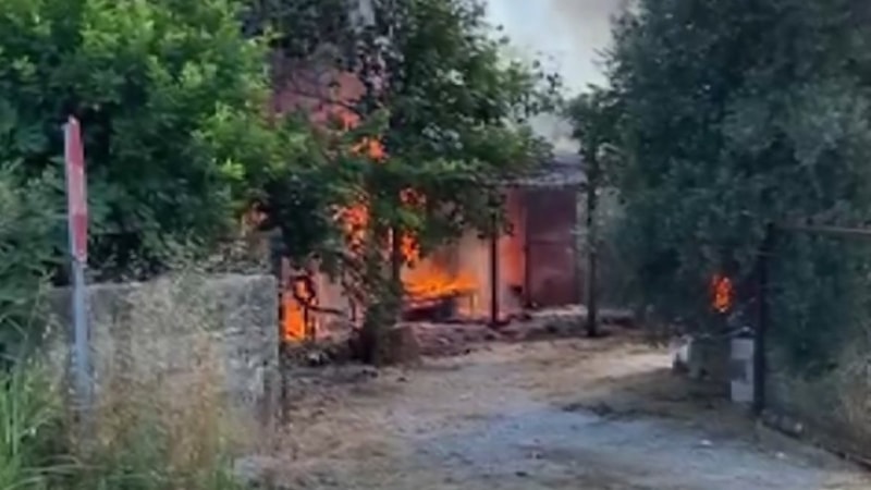 Antalya'da çıkan yangında ev ve traktör kül oldu