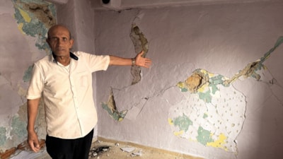 İzmir'de tünel inşaatı sırasında çok sayıda evde hasar oluştu