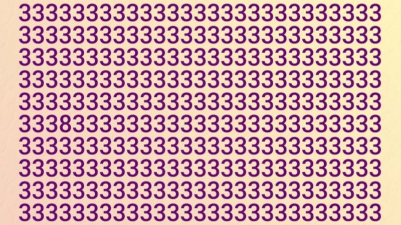 Dikkat testi: 3’lerin arasında gizlenen 8 sayısı nerede? 11 saniyeniz var…