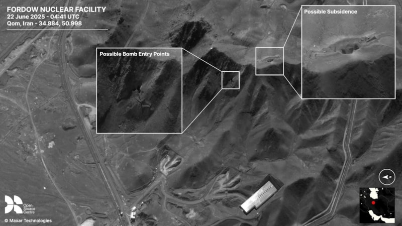 ABD'nin vurduğu Fordo Nükleer Tesisi'nin uydu görüntüsü ortaya çıktı