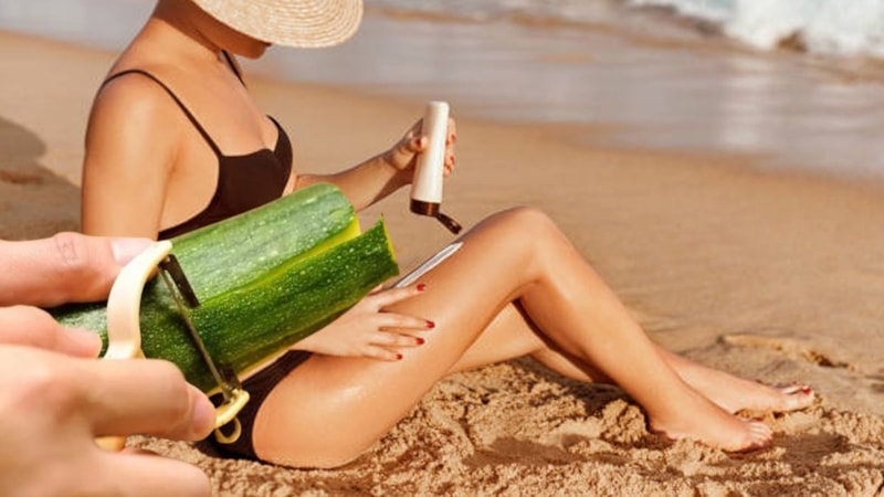 Plaja giden sürüyor: Bakın kabak kabuğunu cilde sürmek ne işe yarıyor