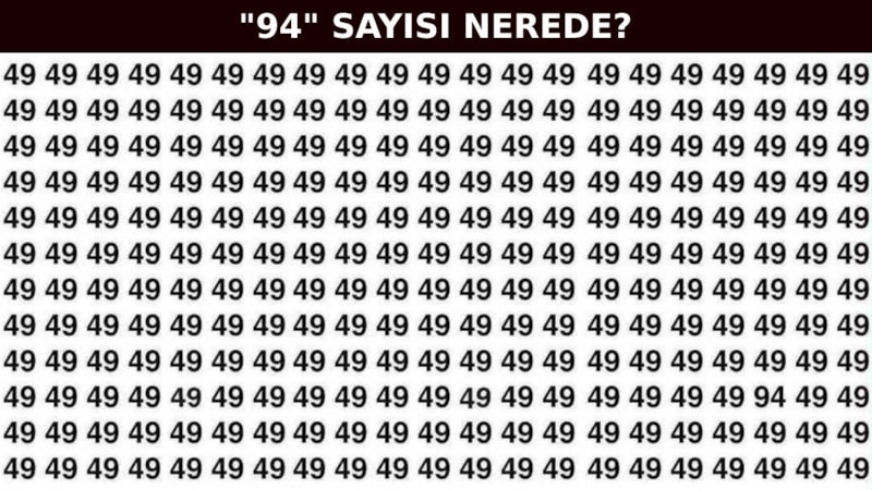 7 saniyelik IQ testi: 49’ların arasındaki 94’ü çoğu kişi bulamıyor