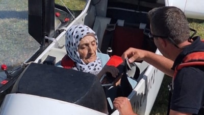 Bilecik'te Mürüvvet ninenin uçma hayali 83 yaşında gerçekleşti