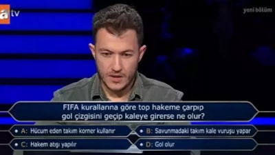 Top hakeme çarpıp gol olursa ne olur? Kim Milyoner Olmak İster’e damga vuran FIFA sorusu