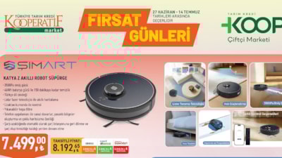 Tarım Kredi'de fırsat bu fırsat! Temmuz kampanyası: Robot süpürge, akıllı düdüklü, çaycı...