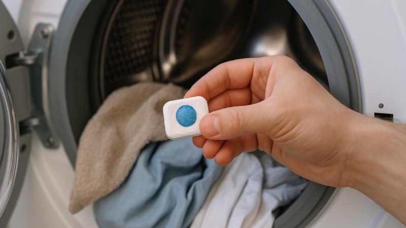 Herkes bulaşık için alıyor ama… Makineye bir tane atın, çamaşırları parlatın