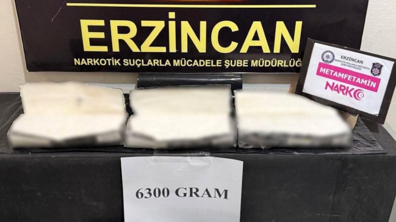 Erzincan’da 6 kilo 300 gram metamfetamin ele geçirildi