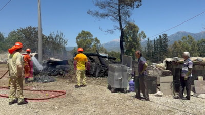 Muğla'da bariyer yapımı sırasında çıkan kıvılcımlar yangına neden oldu