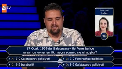 Kim Milyoner Olmak İster'de Galatasaray-Fenerbahçe sorusu
