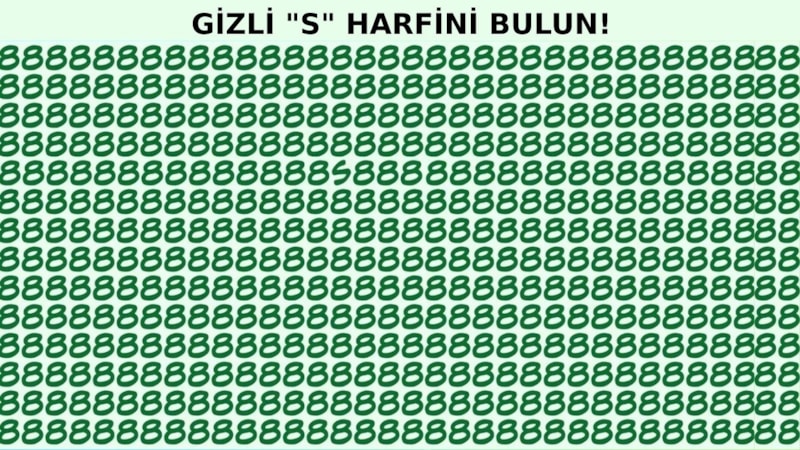 IQ testi: “8”lerin arasındaki “S” harfi dahilerin gözünden kaçmıyor
