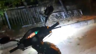 Kütahya'da park hailindeki motosiklette yılan paniği