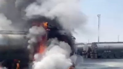 Şırnak’ta akaryakıt yüklü tanker, alev alev yandı