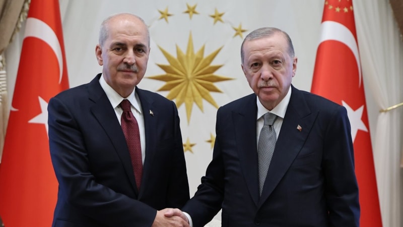 Cumhurbaşkanı Erdoğan, Numan Kurtulmuş'u Cumhurbaşkanlığı Külliyesi'nde kabul etti