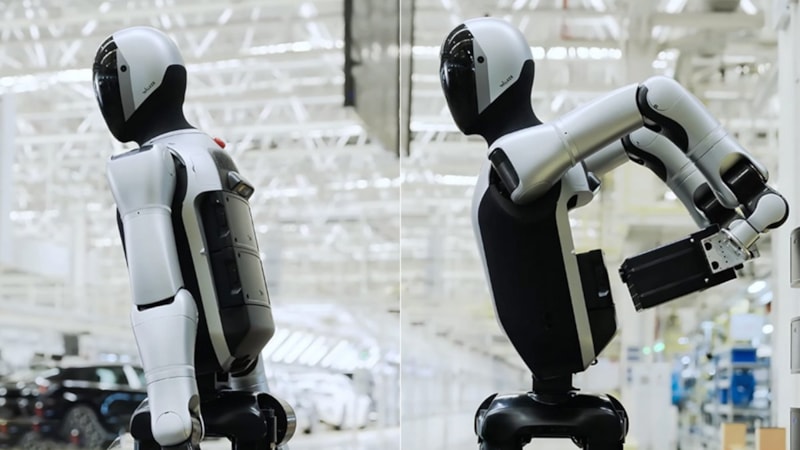 Tesla'nın rakibi Çinli insansı robot kendi pillerini değiştirebiliyor
