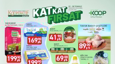 Tarım Kredi'de kat kat fırsatlar: Çay, tereyağı, peynir, tavuk! 22-28 Temmuz'da...