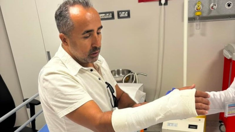 Ernest Muci'nin şutu kameramana denk geldi: Kolu kırıldı...