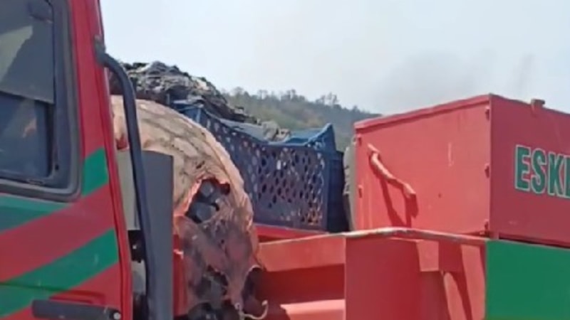 Eskişehir'de 10 şehidin verildiği alevlerin arasından çıkan arazöz görüntülendi