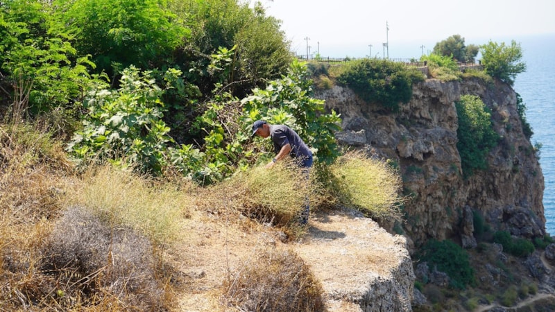 Antalya'da 'falezlerin gelini' de yangından etkilendi