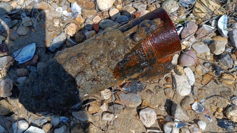 Çanakkale'de patlamamış top mermisi bulundu