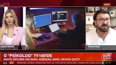 'Sahte psikolog' iddiasıyla gündeme gelen Volkan Uçak tv100'e açıklamalarda bulundu