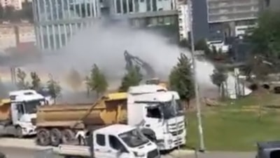 İstanbul Kağıthane'de çalışma sırasında isale borusu patladı