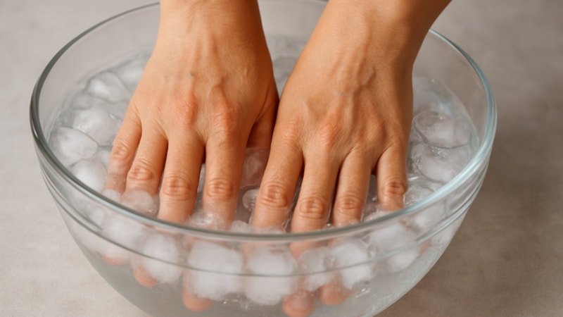 Yine Japonlar işin sırrını çözdü! Elinizi buzlu suda bekletirseniz...