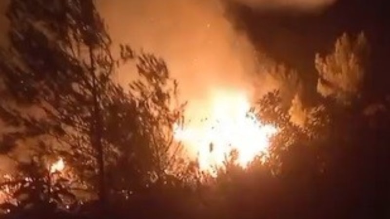 Hatay'da alevlere müdahale devam ediyor