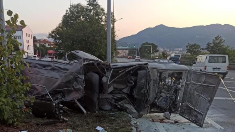 Giresun'da kaza: Alev alan aracın sürücüsü kurtarılamadı