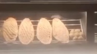 Elazığ'da bir fare ekmeklerin üzerinde görüntülendi