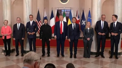 Beyaz Saray'da Avrupalı liderlerle aile fotoğrafı