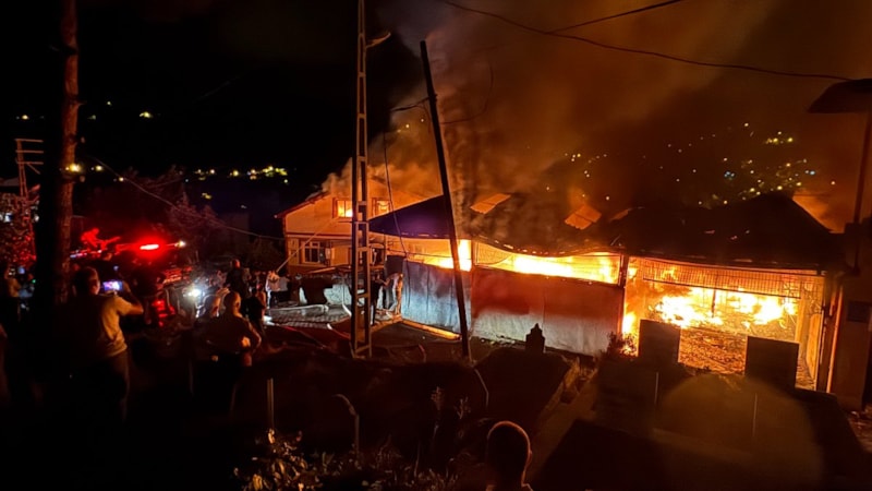 Zonguldak’ta alevler geceyi aydınlattı