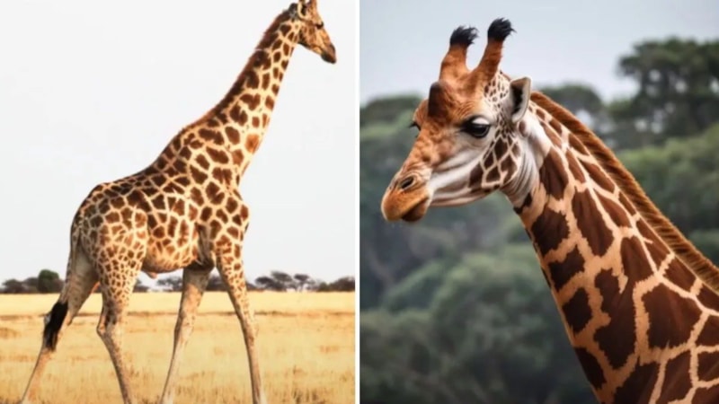 Biri gerçek, biri yapay zeka… Hangi zürafanın gerçek olduğunu bulan testi geçiyor