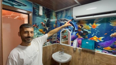 Hatay'da kavurucu sıcağa karşı işletmesinin 2,5 metrekarelik tuvaletine klima taktırdı