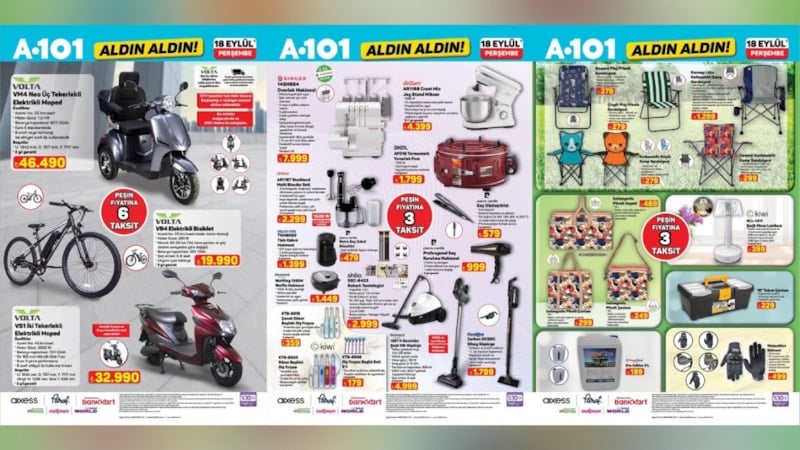 A101 18 Eylül’de sepetleri dolduracak: Fırın, süpürge, televizyon, kamp malzemeleri…