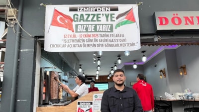 İzmir'de bir dönerci aylık kazancını Gazze’ye bağışladı