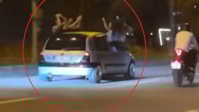 Diyarbakır'da otomobilde tehlikeli yolculuk