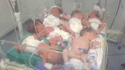 Gazze'de dehşete düşüren görüntü: 1 kuvözde 6 bebek