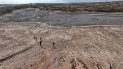 Edirne'deki Şerbettar Göleti kuraklık nedeniyle tamamen kurudu