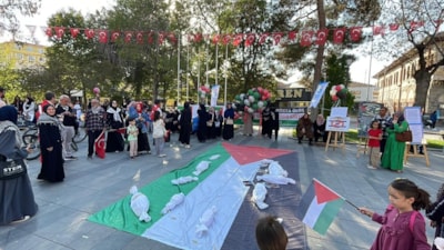 Karaman'da Gazze eylemi: Yüzlerce kişi sokağa çıktı