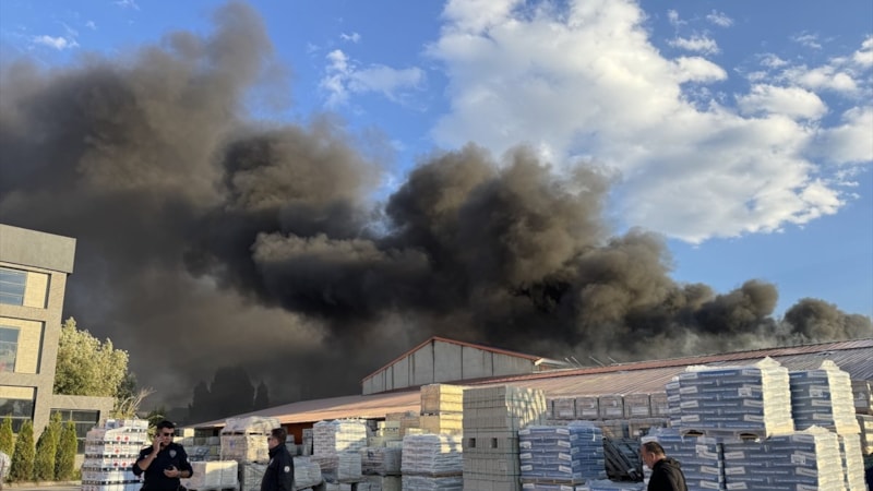 Erzurum'da boya üretim tesisinde yangın çıktı: Ekiplerin müdahalesi devam ediyor