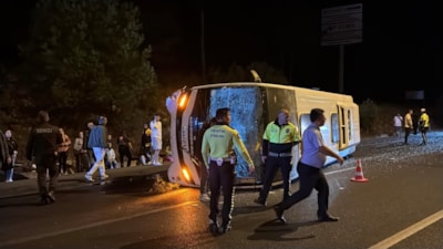 Muğla'da devrilen otobüste 5 kişi yaralandı