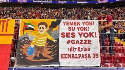 Galatasaray taraftarı, Filistin'e desteğini sürdürdü