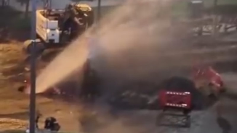 İSKİ çalışması sırasında ana isale borusu patladı