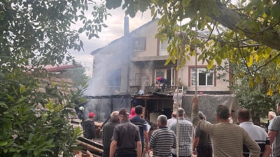 Sinop'ta yangın sırasında tüp patladı