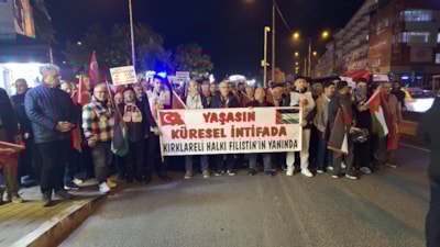 Kırklareli'nden Gazze'ye destek yürüyüşü