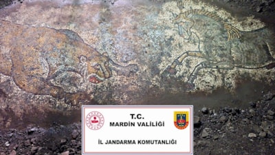 Mardin'de 1500 yıllık mozaik kaçakçıların eline geçmeden kurtarıldı