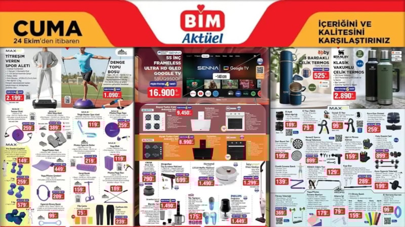 BİM'de bu cuma: 24 Ekim 2025 aktüel ürünler afişleri! Beyaz eşya, termos, ısıtıcı, şık terlikler...